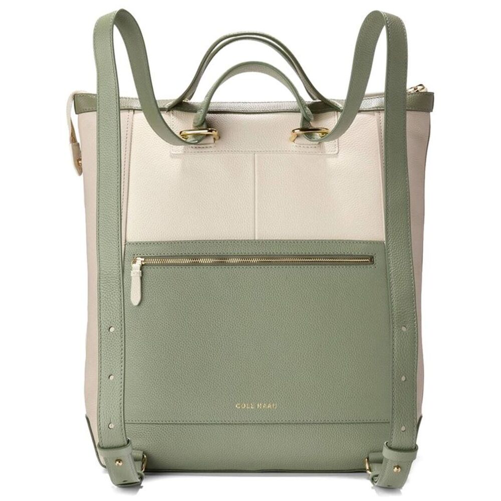 Cole Haan Grand Ambition Large Leather Backpack, Green - Picture 2 of 3